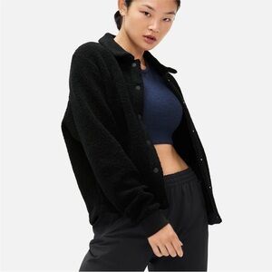 Outdoor Voices Black Mega fleece bomber jacket